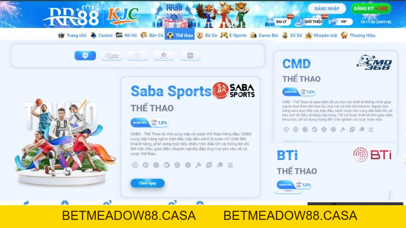 Thể Thao RR88 – Sảnh Cược, Kèo Bóng Đá & Tỷ Lệ - BETMEADOW88