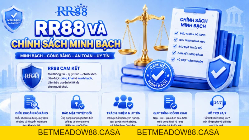 Chính Sách Minh Bạch RR88 – Điều Khoản, Bảo Mật Và Trách Nhiệm - BETMEADOW88