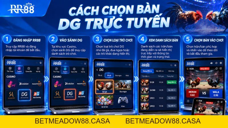 DG TRỰC TUYẾN RR88: Bàn Game, Giao Diện & Cách Truy Cập - BETMEADOW88