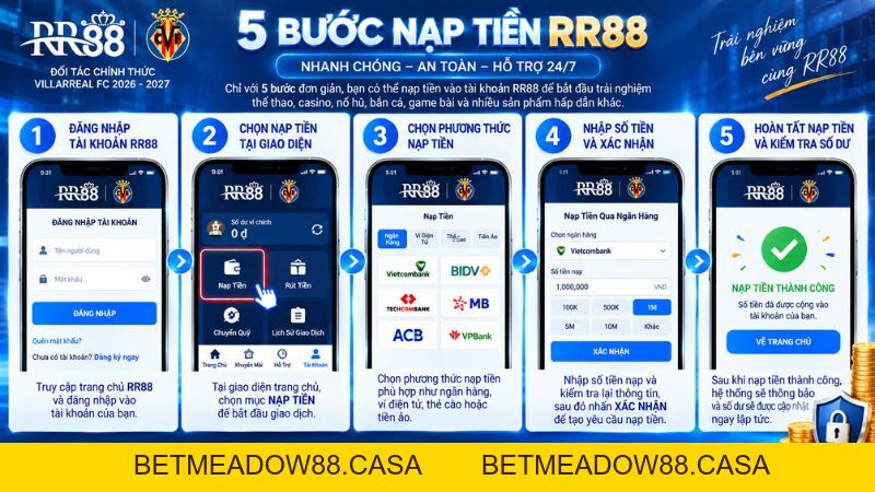 Nạp Tiền RR88 – Hướng Dẫn Giao Dịch An Toàn - BETMEADOW88