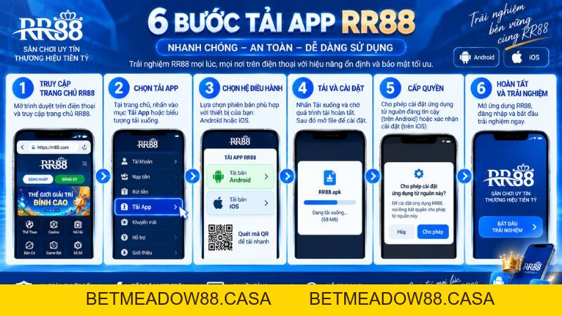 Tải App RR88 – Hướng Dẫn Kiểm Tra Ứng Dụng An Toàn 2026 - BETMEADOW88