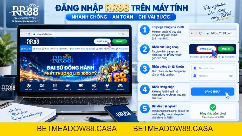 Đăng Nhập RR88 – Hướng Dẫn Truy Cập Tài Khoản - BETMEADOW88
