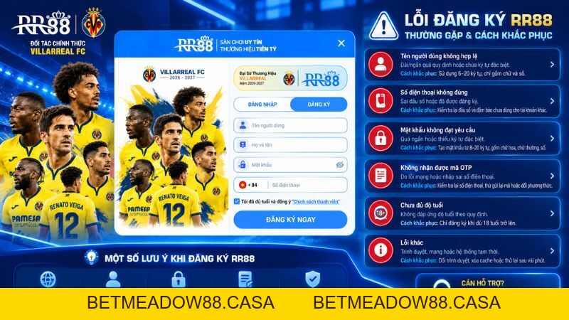 Đăng Ký RR88 – Hướng Dẫn Tạo Tài Khoản An Toàn - BETMEADOW88